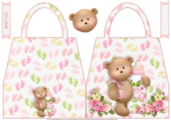 Baby Girl Milestones Shaped Hand Bag Card 1