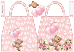 Baby Girl Milestones Shaped Hand Bag Card 3