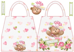 Baby Girls 1st Birthday Shaped Hand Bag Card