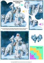 Santa And His Winter Animals Shell Edged Corner Side Stacker