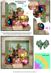 Puppy For Christmas Shell Edged Corner Side Stacker