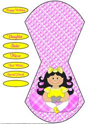 Gaming Girl Wobble Card Also Has Matching Step Bystep