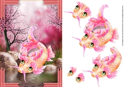 Oriental Koi Carp Card Front