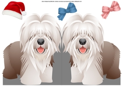 Old English Sheep Dog Shaped Card