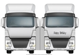 Silver Truck Shaped Quick Card Birthday