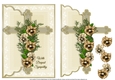 Sympathy Cross 1 Scalloped Edge Faux Envelope Card