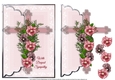 Sympathy Cross 3 Scalloped Edge Faux Envelope Card