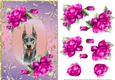Doberman Dog And Roses Card Front
