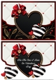 Black & White Valentines Faux Envelope Card One I Love