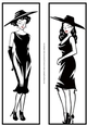 Black & White Elegant Ladies 1 Large DL Quick Card