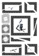 Aged Look Retro Vintage Black & White Ladies 1 Spiral Edge Triangle Stacker