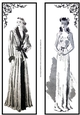 Aged Look Retro Vintage Black & White Ladies 1 Large DL Card