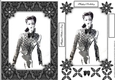 Aged Look Retro Vintage Black & White Ladies A5 Card Front with Decoupage