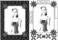 Aged Look Retro Vintage Black & White Ladies A5 Card 1 Front with Decoupage