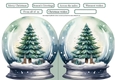 Christmas Tree Snow Globe Shaped Card