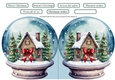 Christmas House Snow Globe Shaped Card