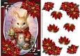 Christmas Rabbit & Poinsettia Card Front
