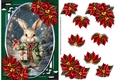 Christmas Rabbit & Poinsettia Card Front 1