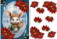 Christmas Rabbit & Poinsettia Card Front 2