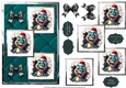 Old Dinosaur Christmas Three Square Quick Card