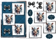 Crazy Donkey Christmas Three Square Quick Card