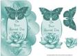 Special Day Aqua Rose and Butterfly Scalloped Edge Card