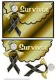 Melanoma Cancer Angel Ribbon Scalloped Edge Envelope Card