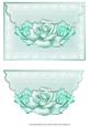 Mint Green Pastel Roses Scalloped Edge Envelope Card