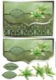 Pretty Lilies Green Fancy Scalloped Edge Envelope Card
