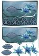 Pretty Lilies Blue Fancy Scalloped Edge Envelope Card