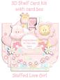 Stuffed Love Baby Girl 3D Shelf Card with Card Box