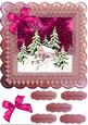Winter Scene 8 x 8 Topper Pink