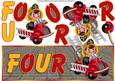 Little Fireman Four Over the Top Large Card