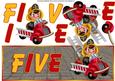 Little Fireman Five Over the Top Large Card