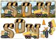 Construction Son Large Dl Card with Decoupage