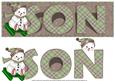 Son Sleighing Snowman Large Dl Card