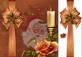 Santa, Candle, Rose and Holly 8x8 Topper
