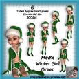 6 Mavka Winter Girl Green Poser Tubes