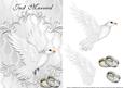 White Dove His & His Gold & Plat Just Married Card Front