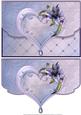 Wife Heart and Lilies Fancy Edge Faux Envelope Card