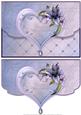 Valentines Heart and Lilies Fancy Edge Faux Envelope Card