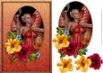 Fairy and Petunias Card Front Orange