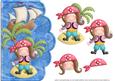 Girl Pirate Scalloped Edge Curve Card