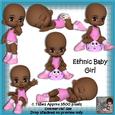 6 Cute Ethnic Baby Girl Poser Tubes