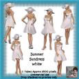 6 Ladies Summer Dress White Poser Tubes