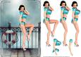 1950's Vintage Sailor Pin Up Girl Card Front