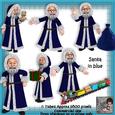 6 Santa Poser Tubes in Blue