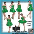6 Green Party Dress Poser Tubes