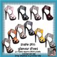 10 Snake Skin Glamour Shoe Poser Tubes