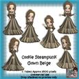 6 Cookie Steampunk Gown in Beige Poser Tubes